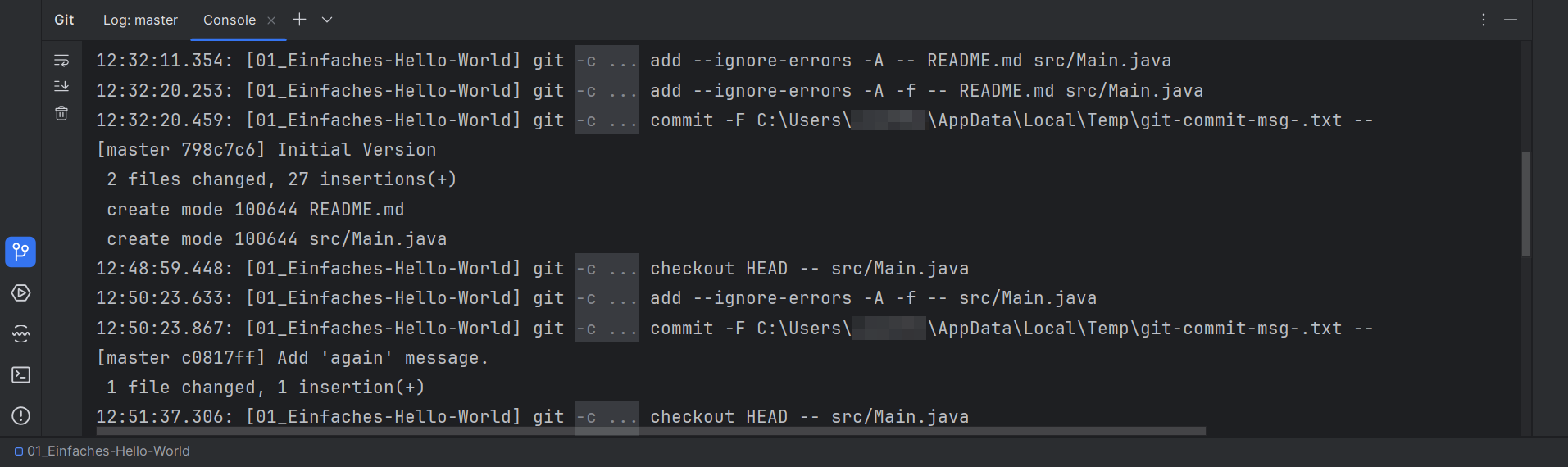 Git Konsole