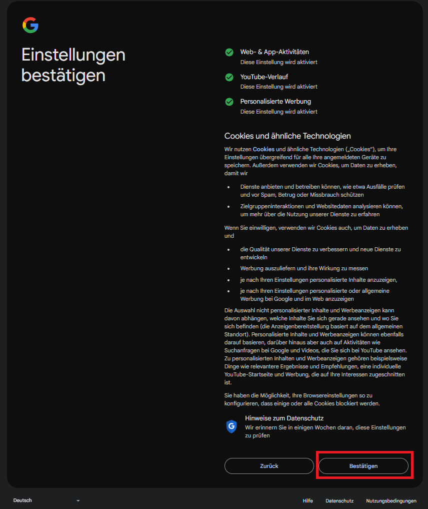 Bestätigen