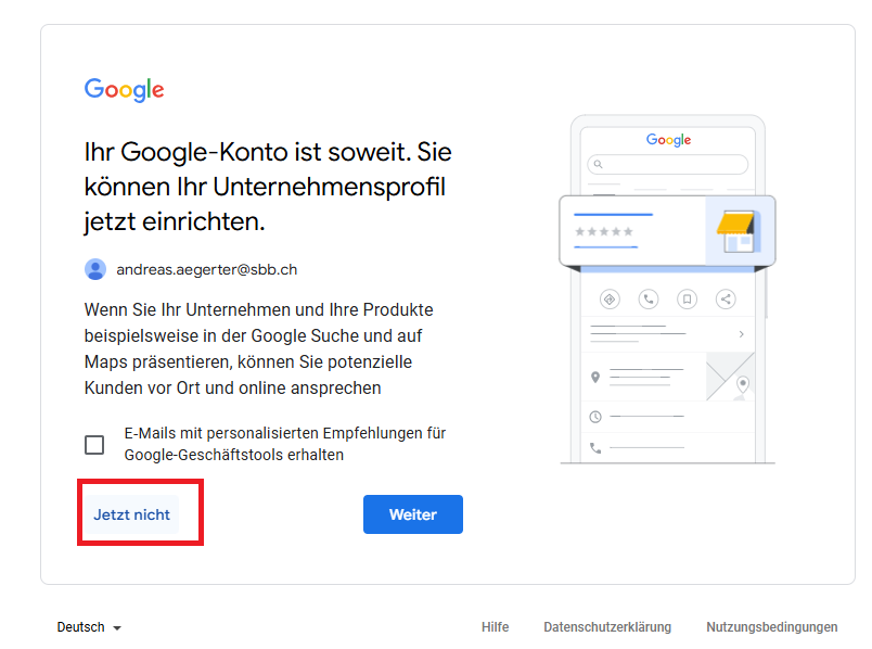 Jetzt nicht