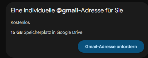 Gmail-Adresse anfordern