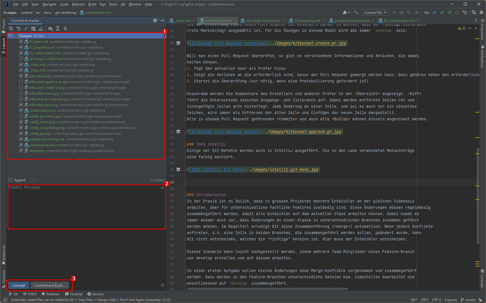 IDEA IntelliJ Commit View