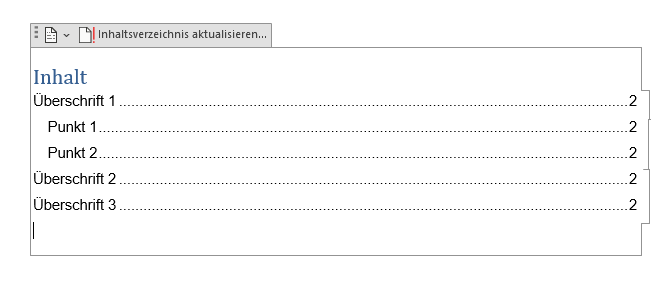 Inhaltsverzeichnis